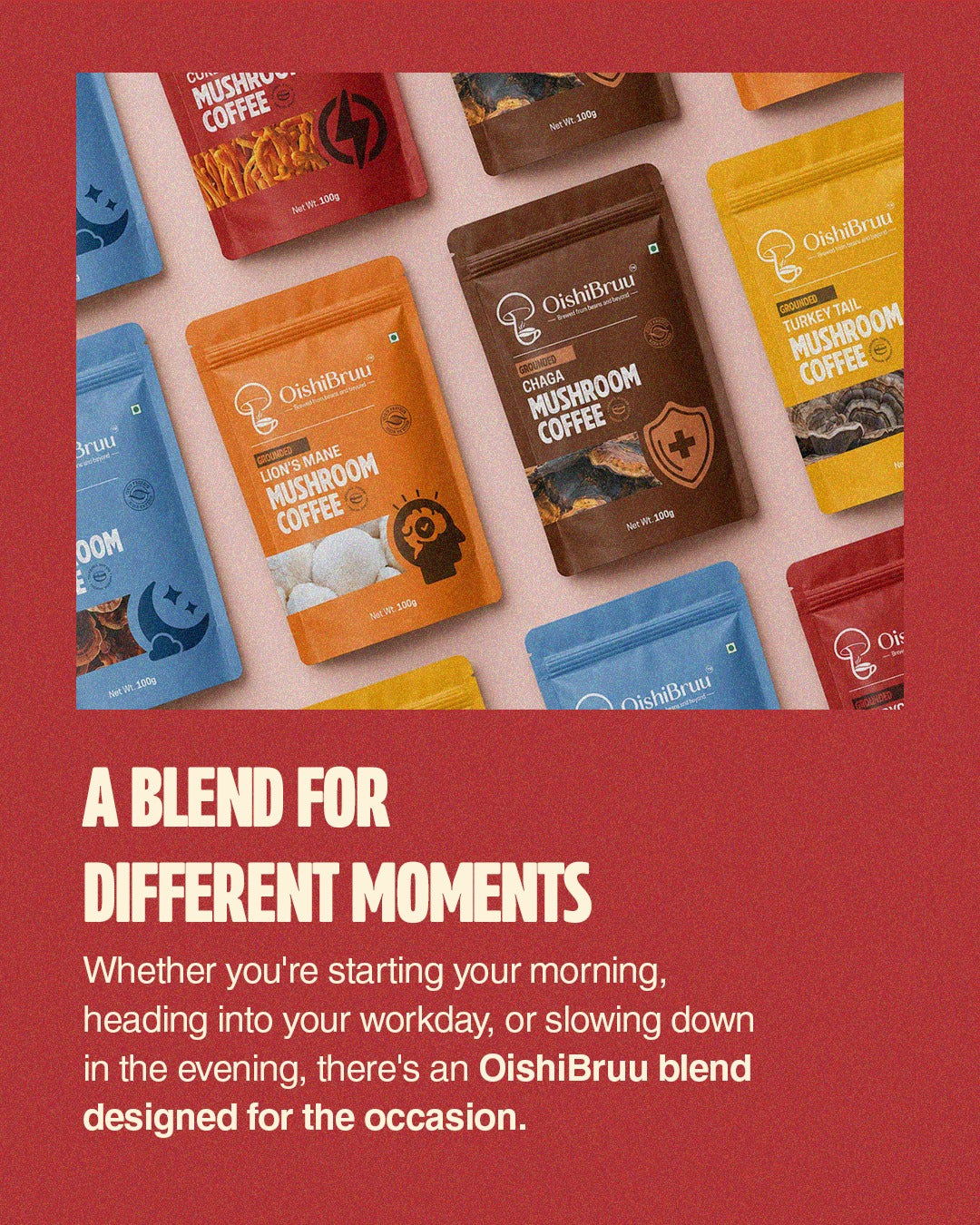 OishiBruu blend lineup for different moments