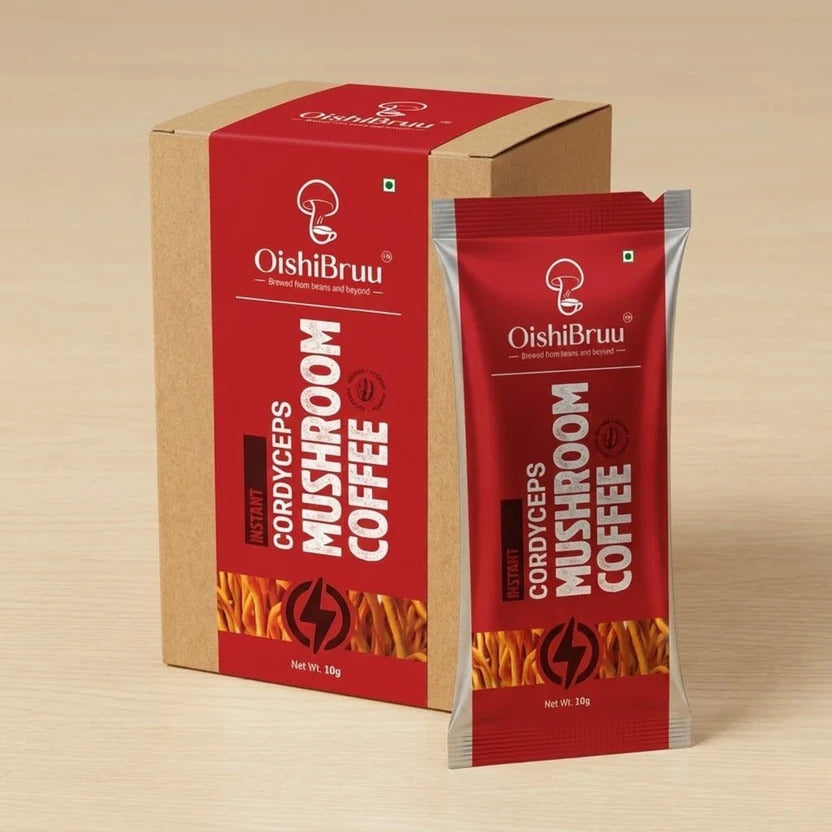 OishiBruu Instant Cordyceps Mushroom Coffee sachet