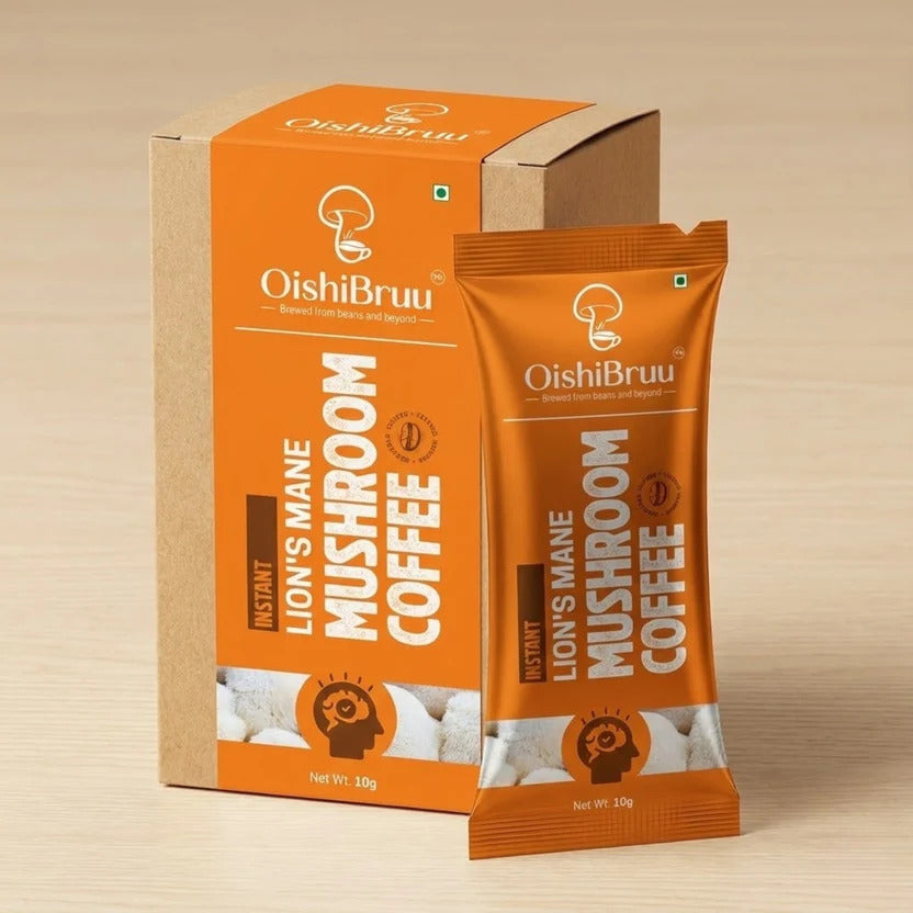 OishiBruu Instant Lion's Mane Mushroom Coffee sachet